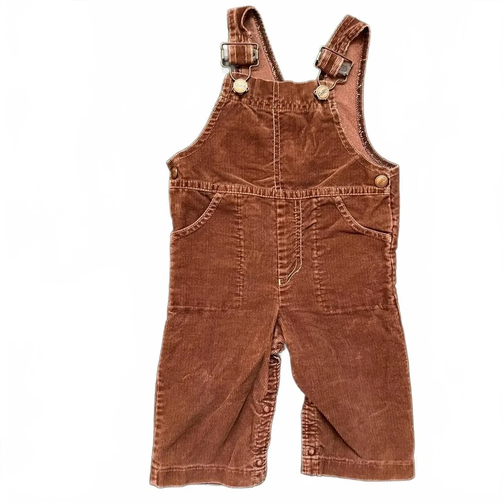 Carter's Corduroy Overalls Brown Vintage Style Adjustable Straps 18M